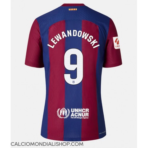 Maglie da calcio Barcelona Robert Lewandowski #9 Prima Maglia 2023-24 Manica Corta